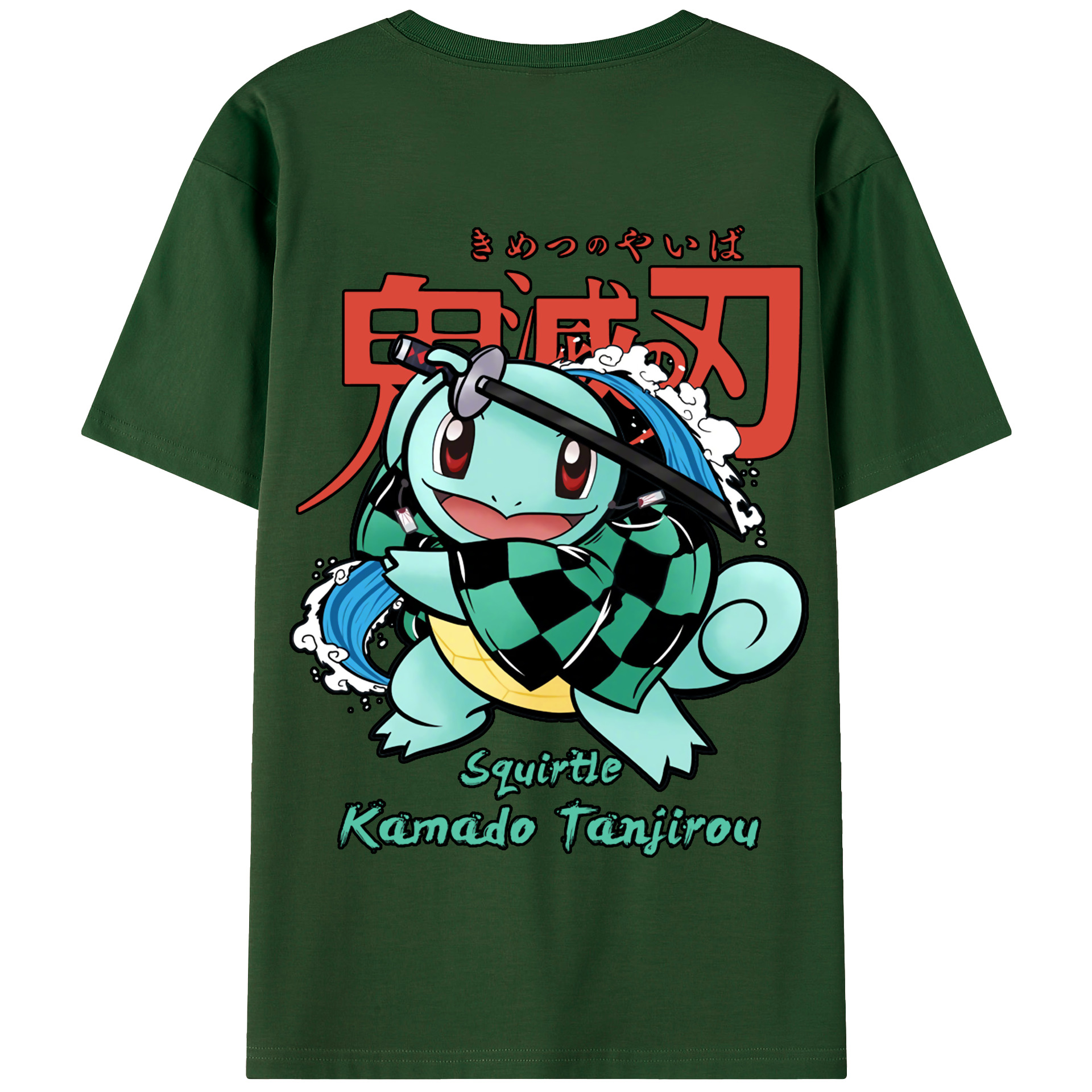 （画像用） 鬼滅の刃 竈門 炭治郎／かまど たんじろう Kamado Tanjirou 綿100％半袖Tシャツ（背面プリント）